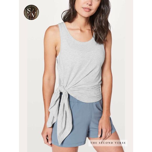 Lululemon Tops - Lululemon Activewear Top Light Heather Grey To The Point Tank Size 10